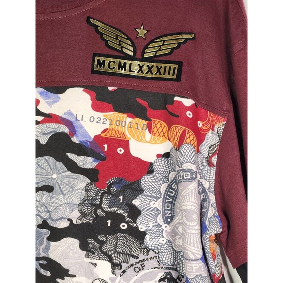 Switch Remarkable Golden Eagle Currency Short Sleeve Shirt Adult L Black Red - Picture 2 of 9